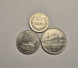 Lot 15 bani 1966, 25 bani 1966 si 1 leu 1966 AUNC UNC