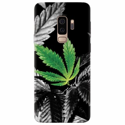 Husa silicon pentru Samsung S9 Plus, Trippy Pot Leaf Green foto