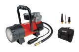 Compresor auto Amio cu Manometru, 12V, 7 BAR/100 PSI, culoare Rosu/Negru