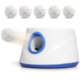 PawHut Lansator de mingi pentru c&acirc;ini automat cu 6 mingi ETPU 3 distanțe reglabile 6m/10m/14m Albastru | Aosom Romania