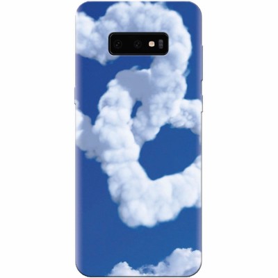 Husa silicon pentru Samsung Galaxy S10 Lite, Heart Shaped Clouds Blue Sky foto