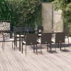 VidaXL Set mobilier de grădină cu perne, 9 piese, negru, poliratan 3185136