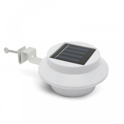 Lampa Solara LED pentru Perete, Stresini sau Garduri cu 3 LED-uri, Lumina Alb Rece, Culoare Alb foto