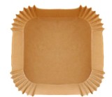 Set 100 hartii de copt pentru air fryer, Termorezistent, Maro 16 x 16 x 4.5 cm, patrat, BZRSH