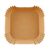 Set 100 hartii de copt pentru air fryer, Termorezistent, Maro 16 x 16 x 4.5 cm, patrat, BZRSH