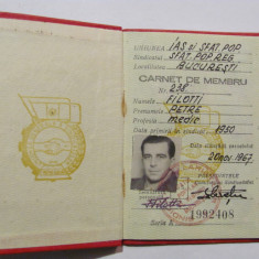 GE - "Carnet de Membru / Uniunea Generala a Sindicatelor din Romania" / 1967