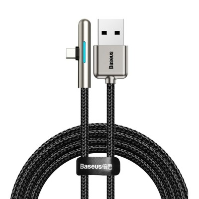 Cablu Date &amp;amp; Incarcare Textil Tip C 90 Grade 4A Huawei Super Charge (Negru) 2m BASEUS CAT7C-C01 foto