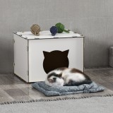 Casuta pisici Elba 30x40x35cm mdf alb [en.casa] HausGarden Leisure