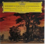 Schubert / Beethoven &lrm;&ndash; Symphonie Nr. 8 / Fidelio &middot; Leonore III &middot; Coriolan [ vinil, LP ] nm Deutsche Gr 1971 Germania