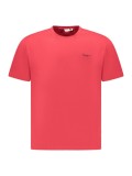 Tricou barbati cu maneca scurta, cu logo si text, Regular fit, Rosu, L