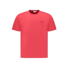 Tricou barbati cu maneca scurta, cu logo si text, Regular fit, Rosu, L