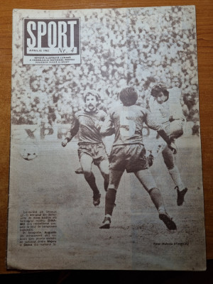 sport aprilie 1982-n comaneci,echipa de fotbal u. cluj,cs targoviste,m.lucescu foto