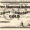 5000 dolari 1863 Reproducere Bancnota USD , Dimensiune reala 1:1