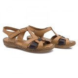 Sandale dama, Caspian, Cas-1244-T453, casual, piele naturala, coniac, 40