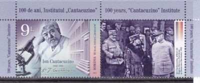 ROMANIA 2021 - 100 DE ANI, INSTITUTUL &amp;quot;CANTACUZINO&amp;quot;, VINIETA , MNH - LP 2344 foto