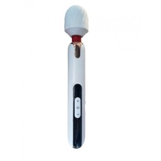Vibrator Masaj Strong, 10 Moduri Vibratii si 7 Intensitati, Ecran LCD, TPE, Alb, 33 cm, Mokko Toys
