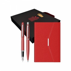 Set stilou si pix Sheaffer VFM rosu cu notes A5