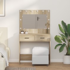 vidaXL Birou de Toaletă Stejar sonoma 78,5 x 41 x 135 cm Lemn compozit 865030