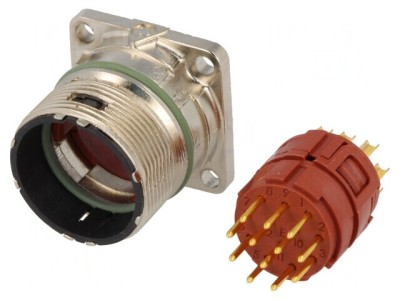 Conector M23 Soclu 12 Pin Lipire Drept Aurit IP68 foto