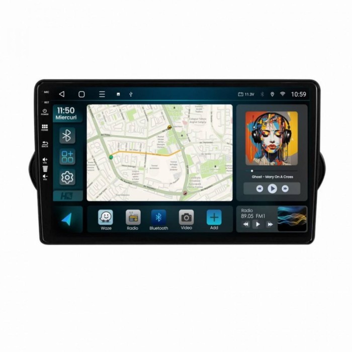 Navigatie Fiat Tipo (2015-2021) 6GB RAM Android 13 Octacore Slot Sim 4G DSP GPS Wi-FI Carplay Android Auto USB Bluetooth Waze Touchscreen 9 Inch
