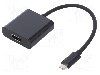 Cablu HDMI soclu, USB C mufa, USB 3.1, lungime 0.23m, {{Culoare izola&amp;#355;ie}}, QOLTEC - 50375