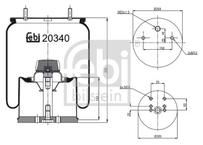 FEBI BILSTEIN 20340 Burduf, suspensie pneumatica foto