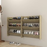 VidaXL Pantofare de perete, 2 buc., stejar sonoma, 80x18x90 cm, PAL