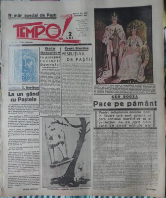 Ziarul Tempo, numar special de Pasti, 1937, Arhimandit Scriban, Geo Bogza foto