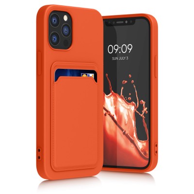 Husa kwmobile pentru Apple iPhone 12/iPhone 12 Pro, Silicon, Portocaliu, 55112.29 foto