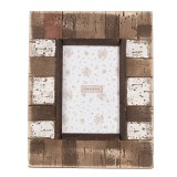 Cumpara ieftin Rama foto de masa lemn alb maro 20x2x25 cm, 10x15 cm