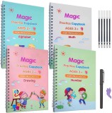Set 4 x Caiete Sank&trade; Magic Practice Copybook, 1 x Stilou Magic, 5 x Rezerve, 1 x Suport degete, Oem