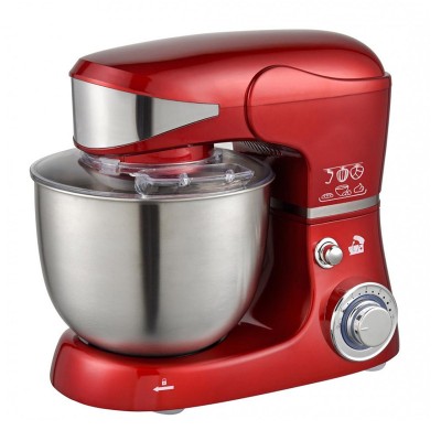 Robot bucatarie Voltz, 1600 W, 5 l, indicator LED, 6 viteze, functie Pulse bol inox, 3 palete incluse, miscare eliptica, Rosu foto