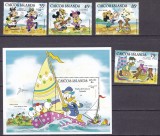 Caicos 1984 Disney Paste MI 42-45 + bl.5 MNH