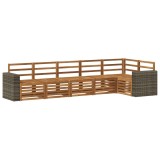 vidaXL Set canapea sectională 6 pcs natural Lemn Solid de Acacia 3384425