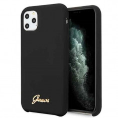 Husa Guess Silicone Vintage pentru iPhone 11 Pro Negru foto