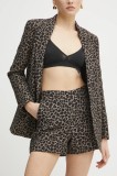 Morgan pantaloni scurti SHILI.F femei, culoarea bej, modelator, high waist, SHILI.F