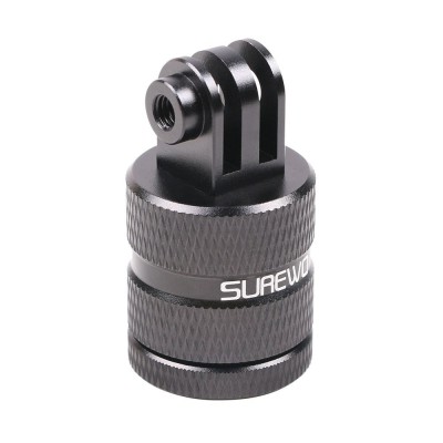 Adaptor rotativ Surewo 360 grade, montare GoPro Hero 13,12,11,10,9,8,7 la surub 1/4 foto