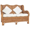 VidaXL Canapea cu 2 locuri, maro deschis, ratan natural și in 325468