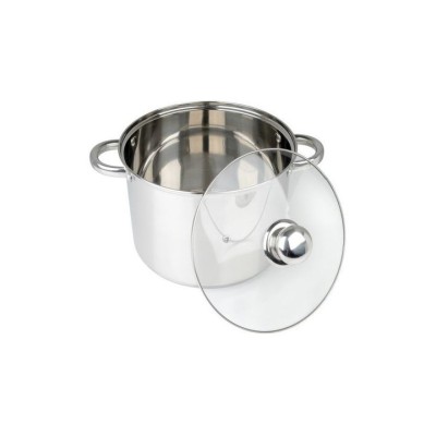 Oala din inox Grunberg, 8 l, capac din sticla, baza incapsulata foto