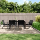 vidaXL Set mobilier de grădină cu perne, 7 piese, poliratan și oțel