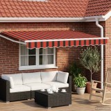 vidaXL Cort electric retractabil Portocaliu, Maro, Alb 3,5 x 2,5 m 3419953