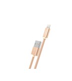 Cablu de date USB 2.0 la Lightning pentru Apple iPhone Hoco Knitted X2-Lungime 1 Metru-Culoare Aur