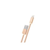 Cablu de date USB 2.0 la Lightning pentru Apple iPhone Hoco Knitted X2-Lungime 1 Metru-Culoare Aur