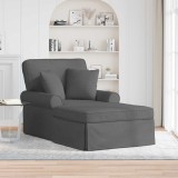 vidaXL Chaise Lounge cu fustă Gri &icirc;nchis 91 x 157 x 91 cm țesătură 42022940