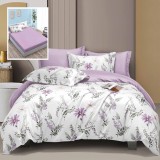 Cumpara ieftin Lenjerie pat dublu,bumbac satinat,6 piese,cearceaf normal 230x250cm, cearceaf pilota 200x230cm, 2 fete de perna 50x70, 2 fete de perna 70x70-LEC7, Ralex Pucioasa
