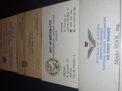 Carti de vizita Lot 10 buc/ Detasati Militar, Colonel Air Force Army/ Rar foto