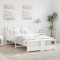 vidaXL Cadru de pat cu headboard Alb 120 x 190 cm Lemn masiv de pin