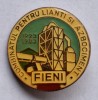 Combinatul pentru lianti si azbociment FIENI (1923 - 1983) insigna SUPERBA rara
