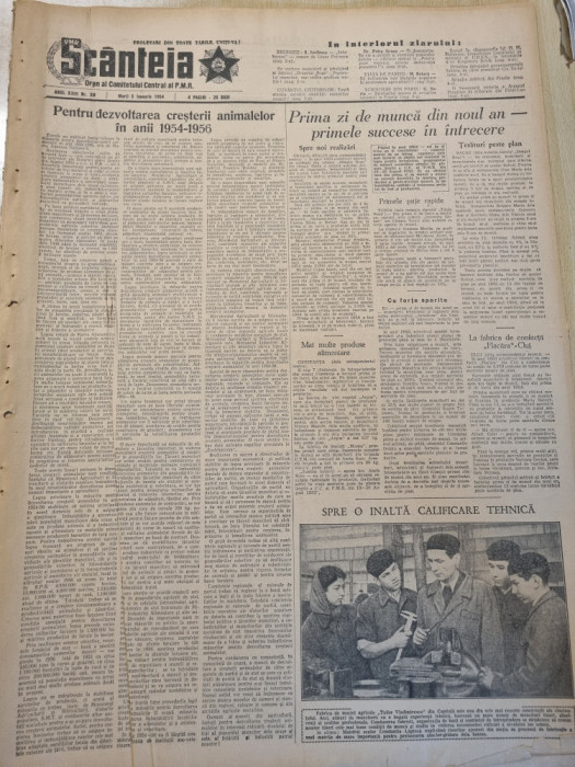 scanteia 5 ianuarie 1954-art. bacau,oradea,petru groza,turda,brasov,cluj