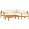 Set canapele de gradina cu perne, 4 piese, lemn masiv de acacia